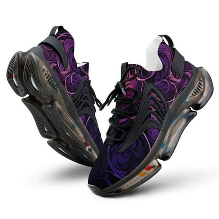 Simple Purple Ripple Breathable Sneakers Women Shoes Spring Light Flats Male Lace-up Walking Footwear