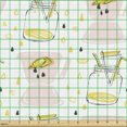 thumbnail image 2 of Ambesonne Summer Fabric by the Yard Upholstery, Lemonade Glass Jar Pattern, 10 Yards, Multicolor, 2 of 5