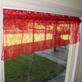 thumbnail image 2 of Floral Lace Window Valance 58 Inch Wide Red, 2 of 3