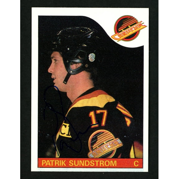 Patrik Sundstrom Autographed 1985-86 Topps Card #115 Vancouver Canucks SKU #154151