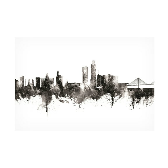 Michael Tompsett 'Omaha Nebraska Skyline BW' Canvas Art