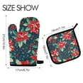 thumbnail image 2 of Yayeee Oven Mitts and Pot Holder Set of 4 Heat Resistant Kitchen Gloves Baking Hot Pad, Christmas Themed Leaves, 2 of 5