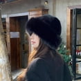 thumbnail image 4 of Women's Winter Faux Fur Bucket Hat,2026 New Fluffy Fisherman Fuzzy Bucket Hat Warm Faux Mink Plush Hat for Outdoor, 4 of 7