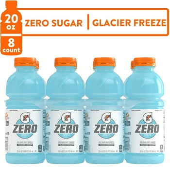 Gatorade G Zero Sugar Glacier Freeze Thirst Quencher Sports Drink, 20 oz, 8 Pack Bottles