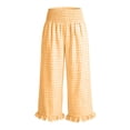 thumbnail image 5 of Capris Yoga Pants for Women New Summer Plaid Pants for Women Fashion High Waist Lace Bottoms Design Pants Wide Leg Casual Trousers with Pockets, 5 of 6