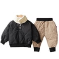 thumbnail image 2 of Esaierr Kids Toddler Clothes Set for Boys Girls 1T 2T 3T 4T 5T Fall Winter Outfits Baby Pullover Lapel Top+Pants Sets Kid Winter Warm 2Pcs Sweat Suit, 2 of 8