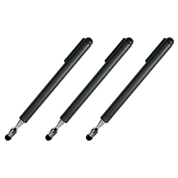 3X Universal Telescopic Stylus Pen for Touch Screens,Retractable Pointer Stick& Stylus with Special Flocking Tip (Black)