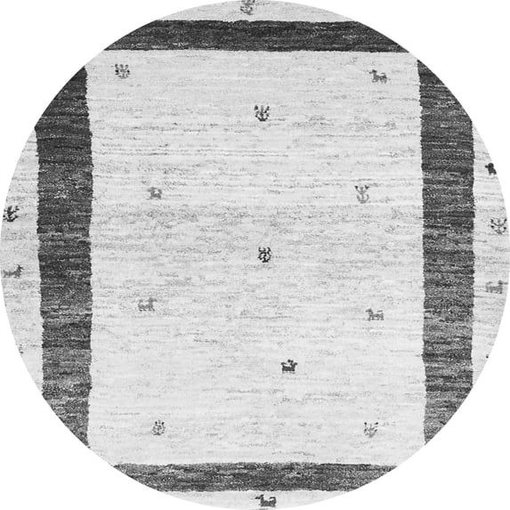 Ahgly Company Indoor Round Solid Gray Modern Area Rugs, 6' Round