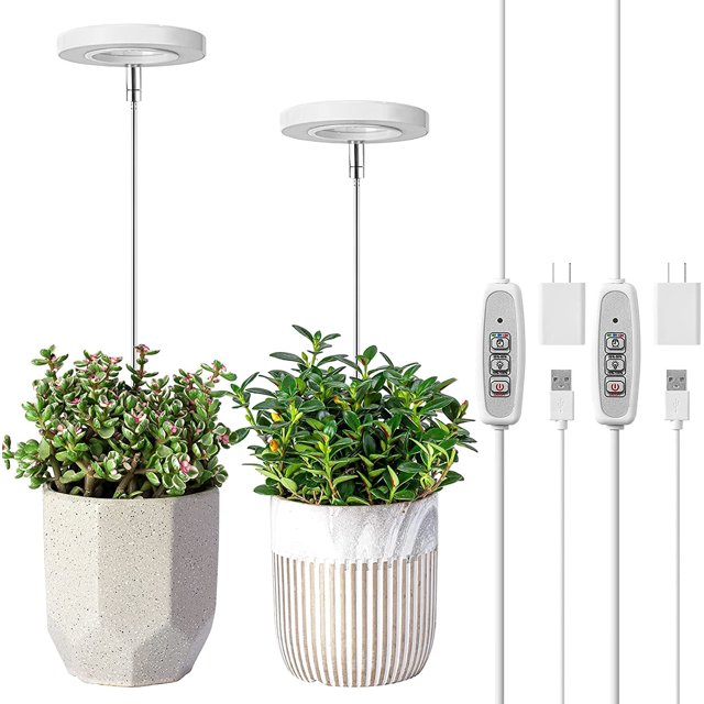 LORDEM Luz de cultivo, luz LED de espectro completo para plantas de interior, lámpara de crecimiento ajustable en altura con temporizador de encendido/apagado automático 4/8/12H, 4 brillo regulable, i