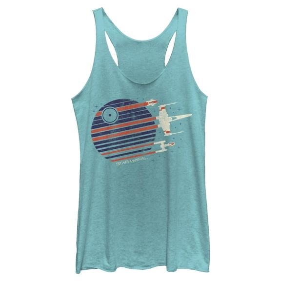 Womens Star Wars Death Star Streaks Racerback Tank