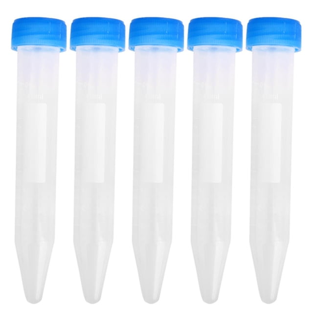 5 Pcs Lab 10ml Graduated Centrifuge Tube, Conical Bottom, , Screw Cola none