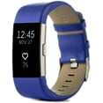 thumbnail image 1 of KOMI Leather Replacement Compatible With Fitbit Charge 2 Bands - Charge2 Genuine Leather Wristband Replacement Accessory Bracelet Metal Band Compatible With Fitbit Charge 2 (Blue), 1 of 5