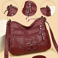 thumbnail image 1 of LHSHID Vintage chic rivet accent soft PU leather crossbody shoulder bag-spacious multi-zipper messenger bag with adjustable strap, perfect for women on-the-go-stylish, durable, and easy to clean, 1 of 1