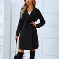 thumbnail image 1 of Chaqueta de solapa de longitud media, chaqueta de solapa para mujer, abrigo de viento cruzado doble, abrigo de solapa para mujer, uso conveniente, 1 of 8