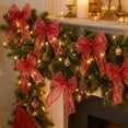thumbnail image 5 of 12Pcs Iridescent Red Christmas Bow Ornaments, Large Sheer Fabric Bows for Christmas Tree Wreath Garland Gift Wrap Holiday Decor, 5 of 6
