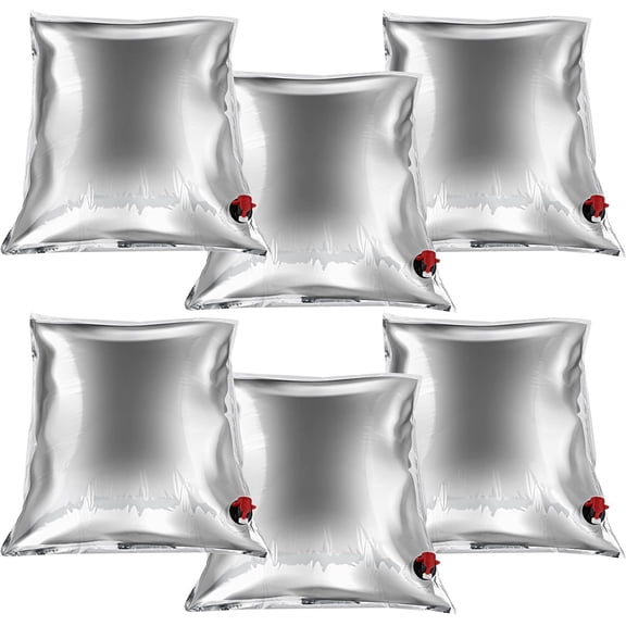 ABPETE water storage bladder,Camping Water Storage Containers ,Collapsible Portable Emergency Water jug with Spigot Aluminized for Outdoor Hiking Camping Fishing(Silver,6pcs)