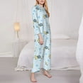 thumbnail image 3 of Balery Cartoon Turtle Conjunto de Pijama con Estampado para Mujer, Conjunto de Dos Piezas con Manga Larga, Ropa de Dormir Suave con Bolsillos, Pijamas Cómodos-Medium, 3 of 7