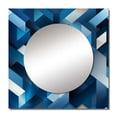 thumbnail image 2 of Designart "Minimalist Geometric Polygons in White and Blue II" 0 Blue Large Square Mirror - Square Bedroom Mirror Printed Wall Decor - Modern Square Printed Wall Mirror Art, 2 of 5