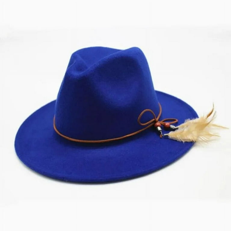 Kukuzhu Australian Hats Elegant Wool Feather White Women's Fedora