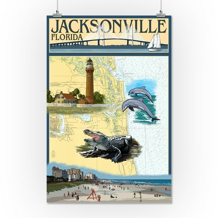  Jacksonville  Florida  Nautical Chart Lantern Press 