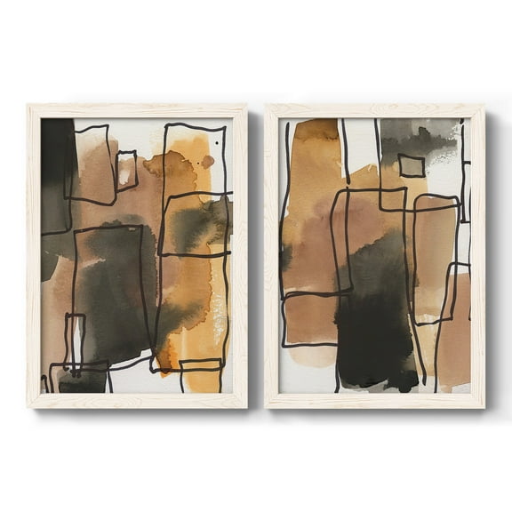 Retro Vibe I - Premium Framed Canvas 2 Piece Set - Ready to Hang