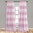 thumbnail image 5 of Ambesonne Pale Pink Curtains, Twisted Parallel Lines, Pair of 28"x95", Magenta White, 5 of 5