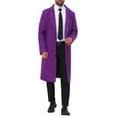 thumbnail image 2 of INSPIRE CHIC Winter Overcoat for Men's Single Breasted Notch Lapel Business Trench Coats 2XL Purple-New, 2 of 6
