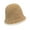 E-409 Khaki Lamb Fleece Bucket Hat, variant on Autumn And Winter Korean Edition Japanese Color Blocked Bucket Hat Versatile Lamb Fleece Knitted Fisherman Hat With Plain Face And Small Warm Bowl Hat