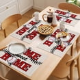 thumbnail image 5 of White Red Baseball Placemats Set of 6 Modern Art Funny Words Place Mats Indoor Wipeable Table Mats Washable Cloth Dining Table Placemats for Kitchen Holiday Party Home Decor 13x19 Inch, 5 of 9