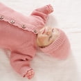 thumbnail image 6 of YIXPOH Baby Long Sleeve Knit Romper Neutral One-Piece Jumpsuit With Button Closure Soft Cotton Knit Outfit Pink 0-1 Months, 6 of 10