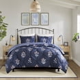 thumbnail image 2 of Madison Park Marfa 3 Piece King/Cal King Pintuck Duvet Cover Set Navy, 2 of 6