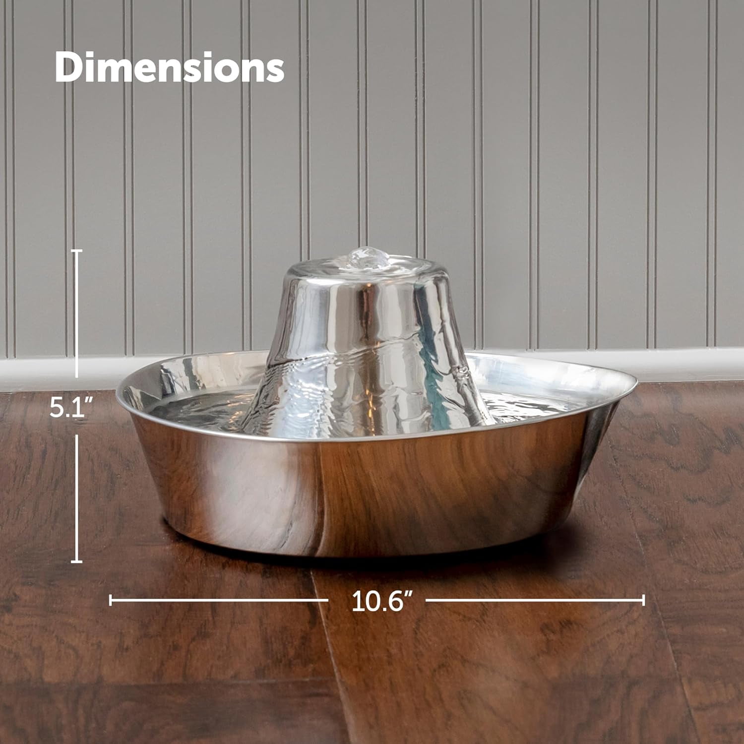 Stainless Steel Pet Fountain with Soothing Water Flow, 60 Oz Capacity, Includes 2 Filters & Pump, Quiet Motor, Scratch and Rust Resistant