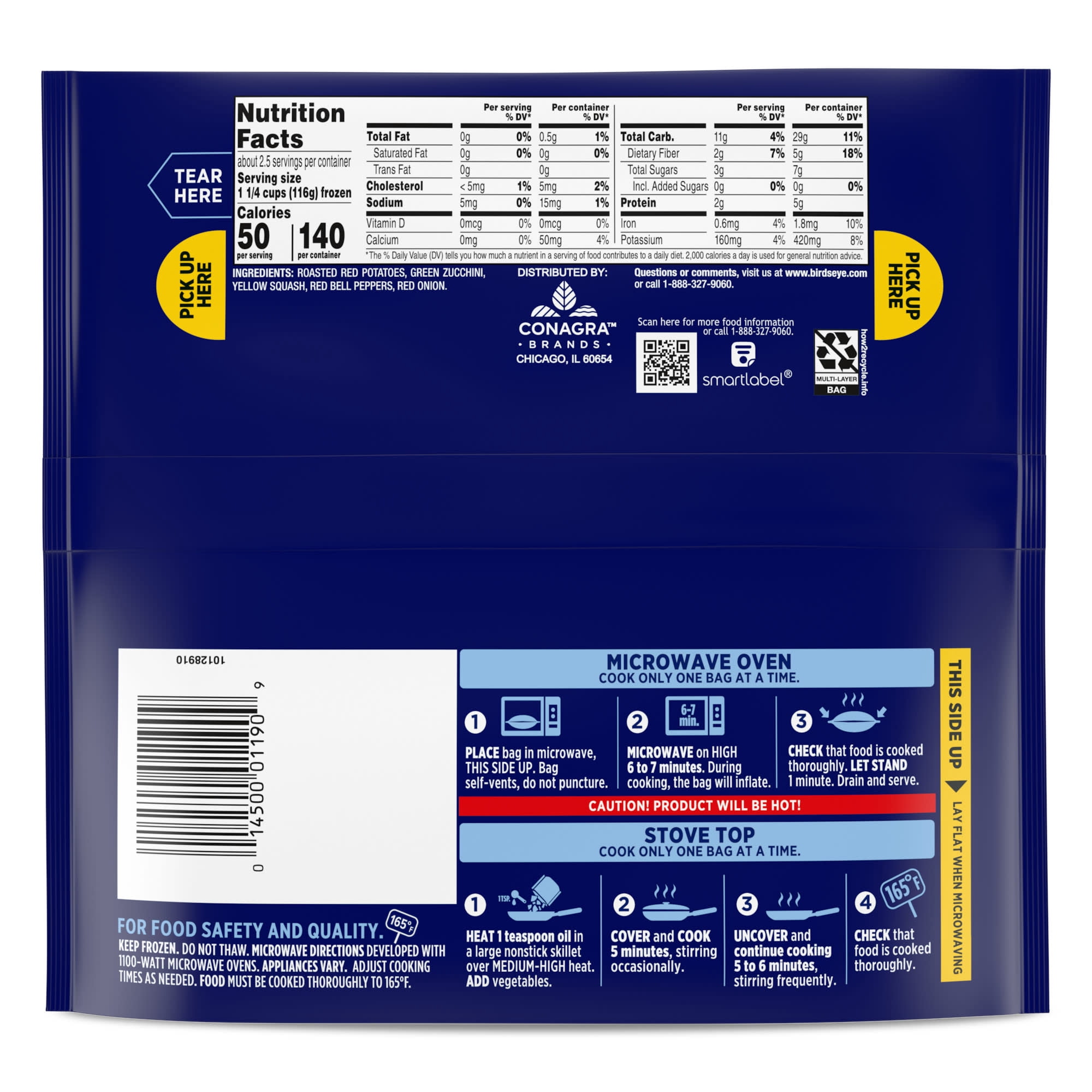 Birds Eye Steamfresh Mediterranean Style Blend, Frozen Vegetables, 10.8 oz. Bag