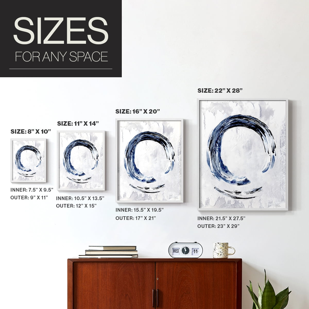 Moonglade II in White Solid Wood 8 x 10 Framed Print