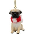 thumbnail image 4 of Pug Puppy First Christmas Tree Dog Ornament with Fabric Candy Cane Scarf, 4 of 5