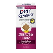 Little Remedies Saline Spray and Drops, Safe for Newborns, Gently Wash Away Mucus from Cold, 1 fl oz