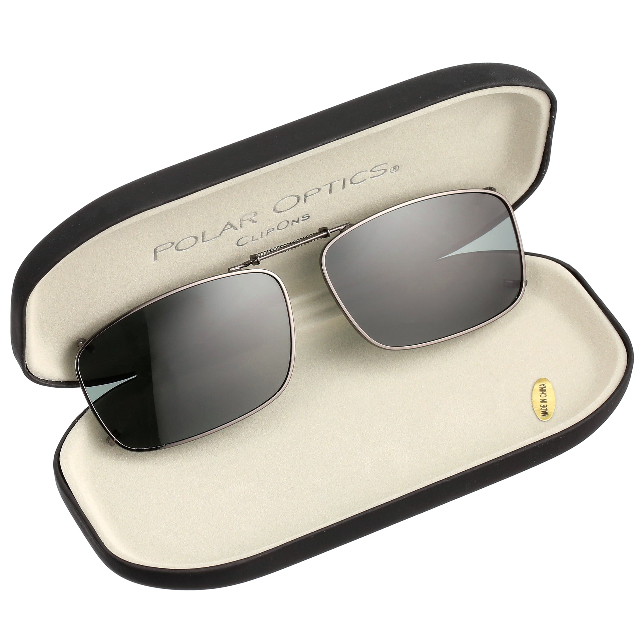 Polar Optics Optical Unisex FlipUps rec 19 GM 54 Clip Ons Sunglasses Gray