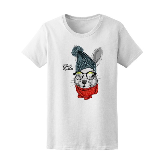 Bunny Glasses Blue Knitted Hat Tee Women's -Image by Shutterstock