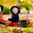 thumbnail image 4 of Birdeem Halloween Pumpkin Bucket,Candy Bucket with Practical Handle,Versatile Decor for Adults Halloween Parties,Featuring Smile Design,Compact Size 7.1X5.3 Inches, 4 of 9