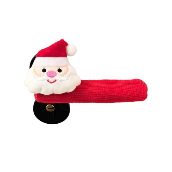 Set of Christmas Door Knob Protective Cover, Plush Santa Decoration for Door Lock Protection