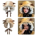 thumbnail image 2 of harmtty Deer Design Winter Hat Plush Ears Women Furry Animal Hat Cold Days Skiing Snowboarding Windproof Ear Protection Warm Hat, 2 of 8