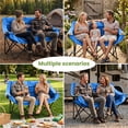 thumbnail image 6 of Double Camping Chair for Adults, Outdoor Heavy Duty Folding Loveseat for 2 Person, Oversized Padded Camping Chairs for Large Adults with Cup Holders and Carrying Bag, Portable Double Camp Chair Blue, 6 of 8