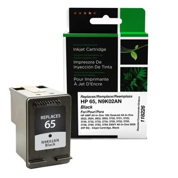 Remanufactured Clover Imaging Black Ink Cartridge compatible with HP 65 (N9K02AN)