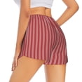 thumbnail image 3 of Xecao's Stripes Red White for a double-layer running short for women, perfect for gym, tennis, and more, featuring a convenient pocket., 3 of 9