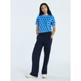 thumbnail image 2 of Free Assembly Women's and Women's Plus Cozy Yarn Shrunken Sweater Tee with Short Sleeves, Solid & Print, Lightweight, Sizes XS-4X, 2 of 5
