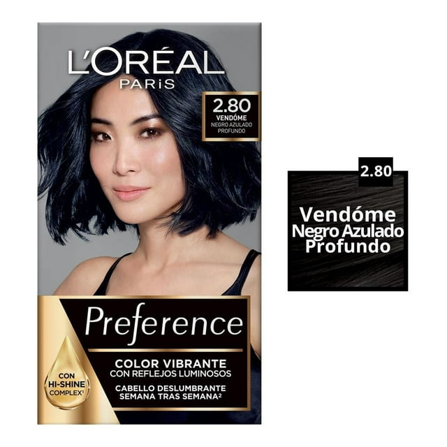 Tinte para cabello L'Oréal Preference 2.80 vendóme negro azulado profundo