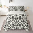 thumbnail image 2 of jejeloiu Vintage Bohemian Flowers 7-Piece Twin Bedding Sets,Damask Floral Bedding Comforter Set,Beige Black Sheet Sets For Adults,Ultra Soft Home Decor Reversible, 2 of 8