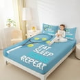 thumbnail image 4 of Feelyou Blue Tennis Print Full Size Sheets, Cartoon Ball Sports Bed Sheets, Teens Kids Boys Girls Sheet Sets, Super Cozy Room Decor, 4-Piece, 4 of 7