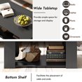 thumbnail image 4 of 41" 2-tier Wooden Modern Coffee Table with Storage Shelf, Rectangle Accent Center Table for Living Room,Black, 4 of 9