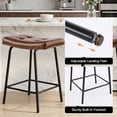 thumbnail image 5 of 25" Saddle Counter Stools Set of 4, Tufted Faux Leather Counter Height Bar Stools with Metal Legs for Kitchen Island, Dark Brown, 5 of 6